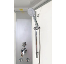 Cabină de duș completă cu hidromasaj Sanotechnik QuickLine Rumba 90x90x215 cm, semirotundă, sticlă securizată 5 mm, profil aluminiu-thumb-6