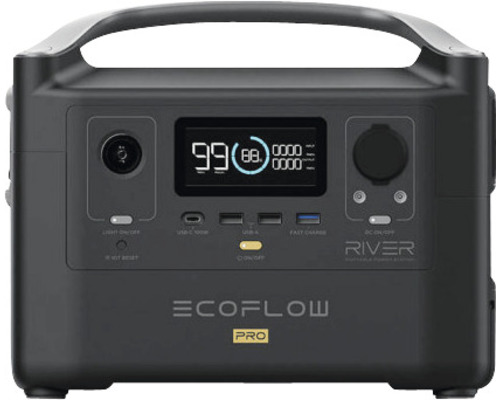 Stație portabilă acumulatori EcoFlow RiverPro 720Wh Li-Ion, putere 1200W, cu posibilitate de încărcare solară
