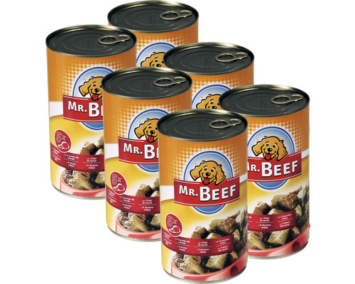 Hrană umedă pentru câini Mr. Beef 5 tipuri de carne 1 pachet 6x1200 g