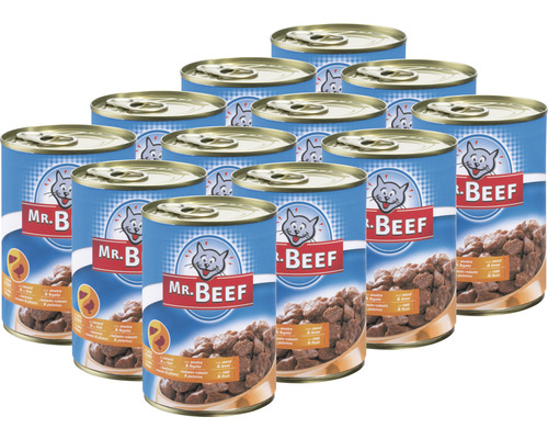 Hrană umedă pentru pisici Mr. Beef cu rață și ficat 1 pachet 12x400 g