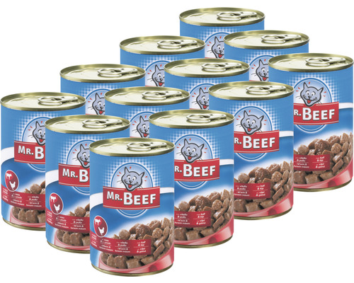 Hrană umedă pentru pisici Mr. Beef cu vițel și pui 1 pachet 12x400 g