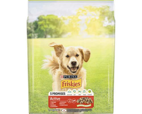 Hrană uscată pentru câini PURINA Friskies Active cu vită 2,4 kg-0