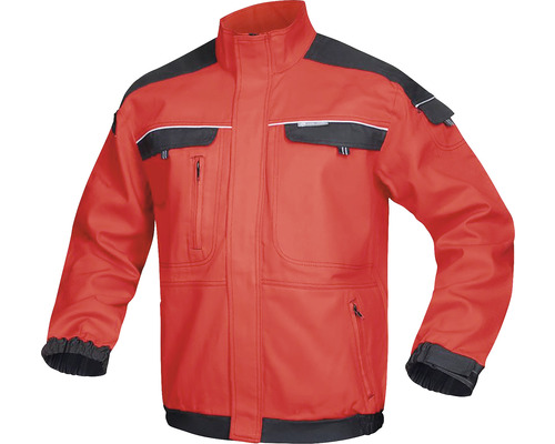Jachetă de lucru Ardon Cool Trend din bumbac roșu/negru, mărimea L