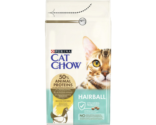 Hrană uscată pentru pisici PURINA Cat Chow Adult Hairball cu pui 1,5 kg