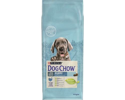 Hrană uscată pentru câini PURINA Dog Chow Puppy Talie Mare cu curcan și orez 14 kg