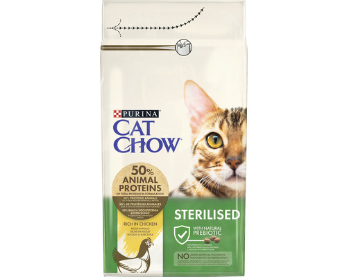 Hrană uscată pentru pisici PURINA Cat Chow Adult Sterilised cu pui 1,5 kg