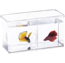 Mini acvariu acrilic dublu pentru pești betta 1,5 l-thumb-1
