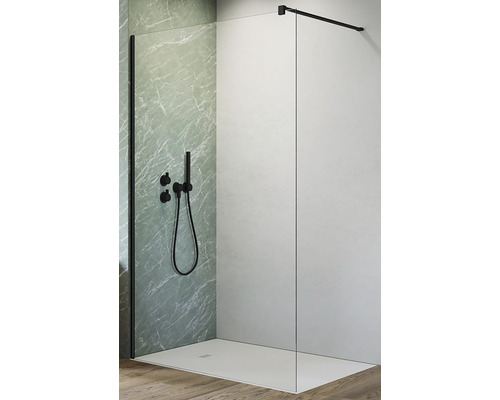 Perete duș tip walk-in Radaway Nes Black II 110x200 cm sticlă transparentă profil negru-0
