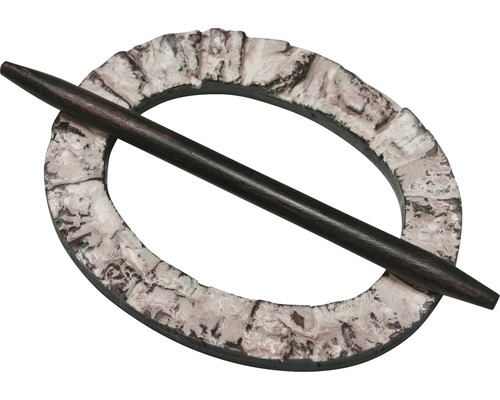 Clemă decorativă ovală din lemn wenge 12x9,5 cm-0