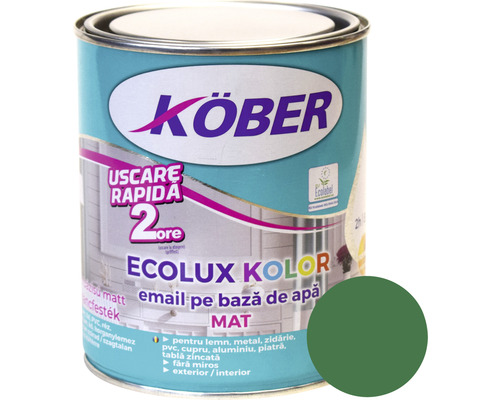 Email mat pe bază de apă Ecolux Kolor Köber verde RAL 6016 0,6 l-0