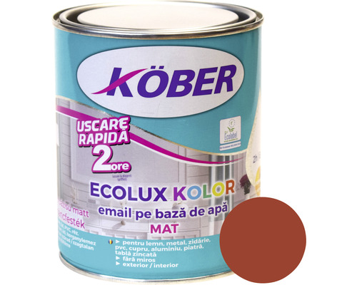 Email mat pe bază de apă Ecolux Kolor Köber maro roșcat RAL 8012 0,6 l-0