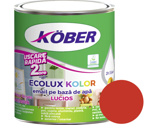 Email lucios pe bază de apă Ecolux Kolor Köber roșu 0,6 l