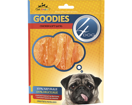 Recompensă pentru câini Goodies Soft Chicken Slices 100 g