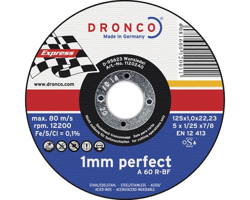 Disc debitare metale Dronco Perfect Ø125x1x22,23 mm