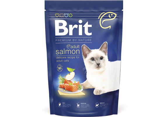 Hrană uscată pentru pisici Brit Premium By Nature Adult cu somon 1,5 kg