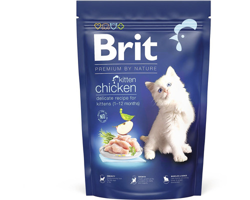 Hrană uscată pentru pisici Brit Premium By Nature Kitten cu pui 1,5 kg