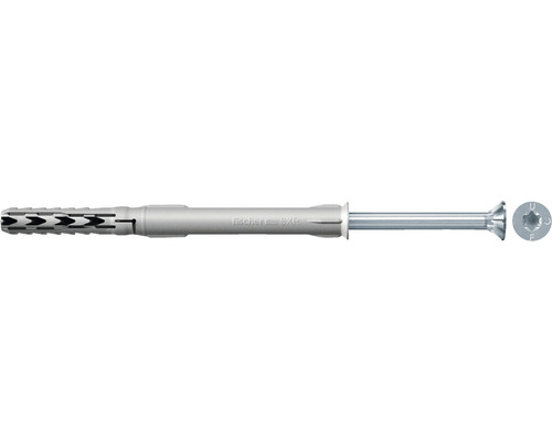 Dibluri plastic cu șurub Fischer SXR 8x170 mm, 25 bucăți, cap înecat, pentru rame/tocuri