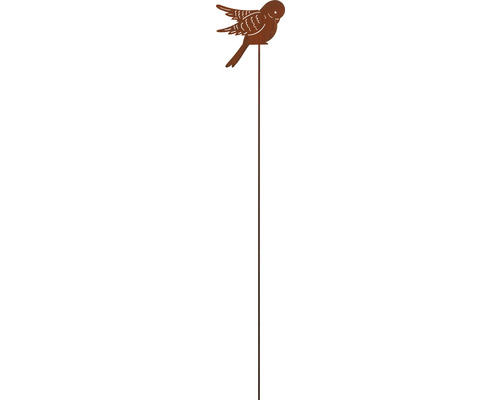 Tijă decorativă Lafiora pasăre metal H 95 cm ruginiu