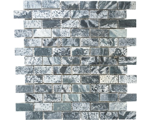 Mozaic cuarțit XMI 117 argintiu-negru 30,5x32,5 cm-0