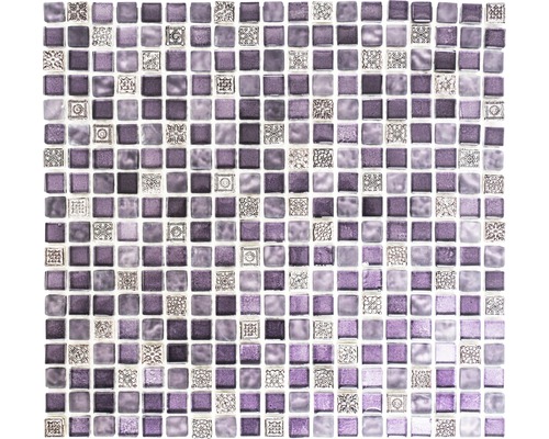 Mozaic sticlă-piatră naturalăXCM M970 lila 30,5x32,2 cm-0