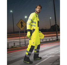 Pantaloni de lucru cu pieptar Ardon Howard Reflex din poliester galben reflectorizant, mărimea L-thumb-2