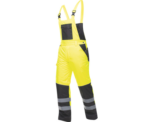 Pantaloni de lucru cu pieptar Ardon Howard Reflex din poliester galben reflectorizant, mărimea L-0