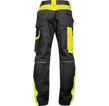 Pantaloni de lucru Ardon Neon din bumbac + poliester negru/galben, mărimea 46-thumb-2