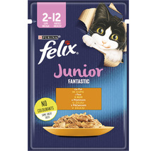 Hrană umedă pentru pisici PURINA Felix Fantastic Junior cu pui în aspic 85 g-thumb-0