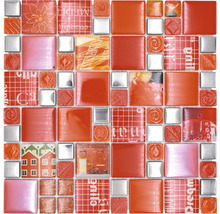 Mozaic XCM MC579 combi silver red 29,8x29,8 cm-thumb-0