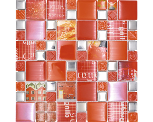 Mozaic XCM MC579 combi silver red 29,8x29,8 cm-0