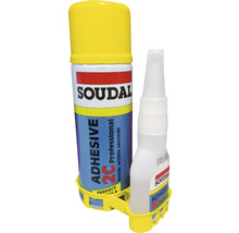 Adeziv bicomponent Soudal set adeziv instant 50 g și activator spray 200 g-thumb-0
