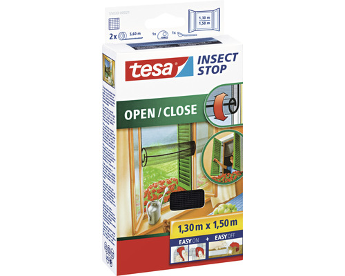 Plasă anti-insecte tesa deschidere/închidere 130x150 cm antracit