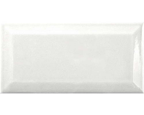 Faianță Metro White Bevelled Glossy albă lucioasă 10x20 cm-0