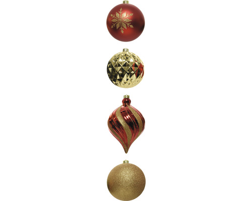 Set globuri de Crăciun Ø 15 cm roșu/auriu 6 buc.-0