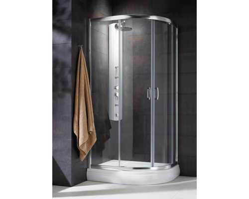 Cabină de duș asimetrică Radaway Premium Plus E 120x90x190 sticlă grafit profil crom
