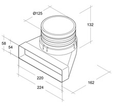 Cot tub plat din plastic Rotheigner 220x54 mm alb cu conector-thumb-1