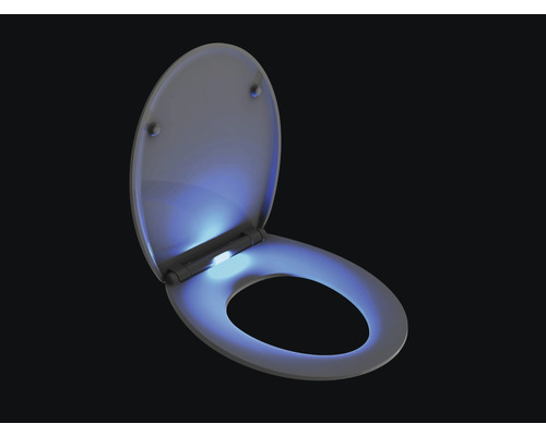 Capac WC form & style Maui, duroplast, închidere lentă, cu iluminare LED, alb-0