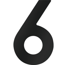 Număr casă „6” pentru poartă/ușă, oțel inoxidabil negru-thumb-0