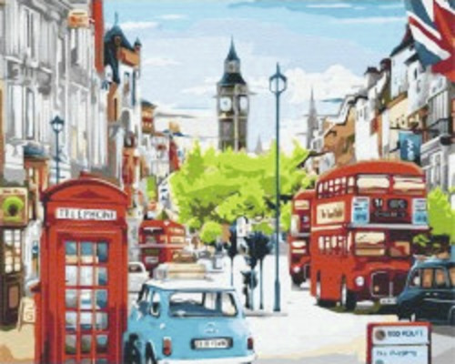 Pictură pe numere Rush hour in London 40x50 cm-0