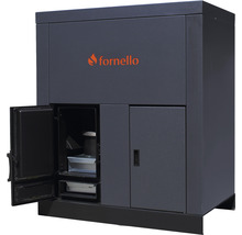 Cazan / Centrală termică pe peleți Fornello Eco Energy 40 kW, echipată cu automatizare, pompă, afișaj digital, arzător fontă, buncăr integrat 100 kg, 128x119x80 cm-thumb-3