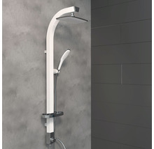 Sistem de duș cu comutator Schütte Madagascar, incl. săpunieră, duș fix 17,5x17,5 cm, pară duș 1 funcție, alb-thumb-2