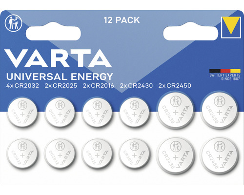 Set baterii buton Varta Energy CR, 12 piese