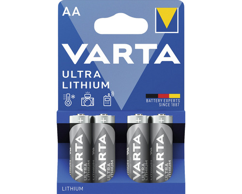 Baterii litiu Varta AA 1,5V 2900mAh, pachet 4 bucăți