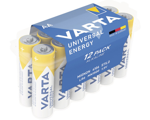 Baterii alcaline Varta AA 1,5V pachet 12 bucăți-0