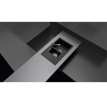 Chiuvetă bucătărie cu 1 cuvă + ½ Schock Manhattan D-150S 78x50 cm, cu picurător, reversibilă, Cristalite Asphalt-thumb-5