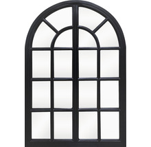 Oglindă de perete cu ramă metalică, model fereastră, negru 60x90 cm-thumb-0
