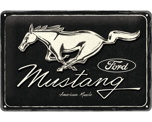 Tablou metalic decorativ Ford Mustang Horse 20x30 cm-0