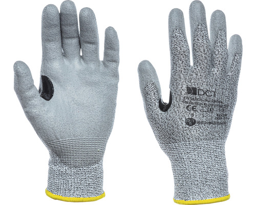 Mănuși de protecție DCT Krima tricotate din fibre HDPE, imersate în poliuretan, anti-tăiere, mărimea 10-0