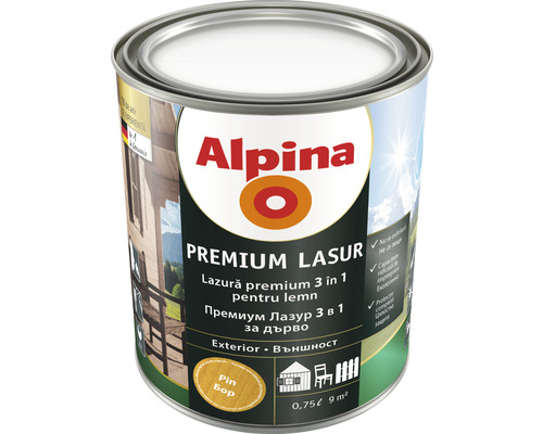 Lazură premium pentru lemn Alpina pin 0,75 l-0
