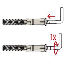 Dibluri plastic cu cârlig Fischer SXR 8x60 mm, pachet 2 bucăți-thumb-2